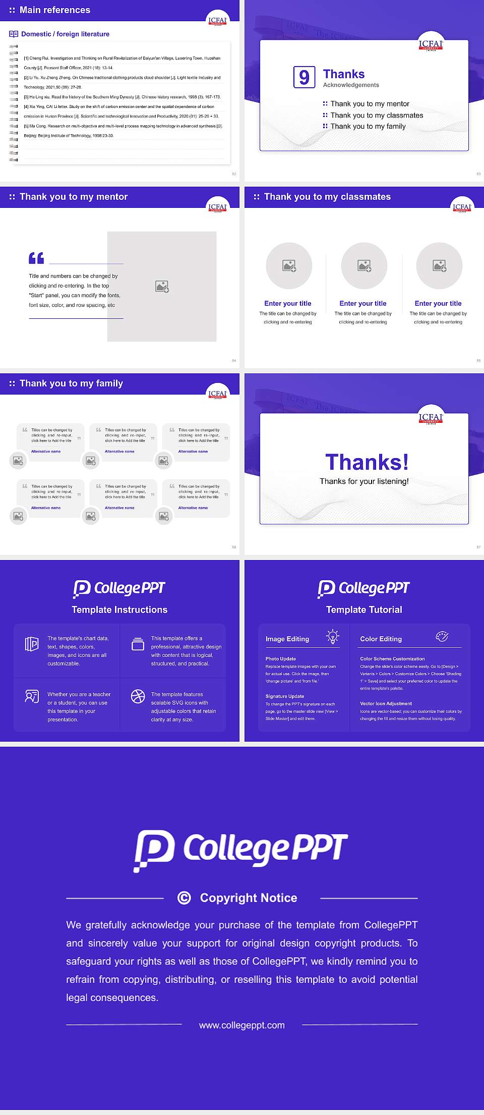 ICFAI University, Jaipur Graduation Thesis Defense PPT Template4:3 ratio PPT effect preview image7