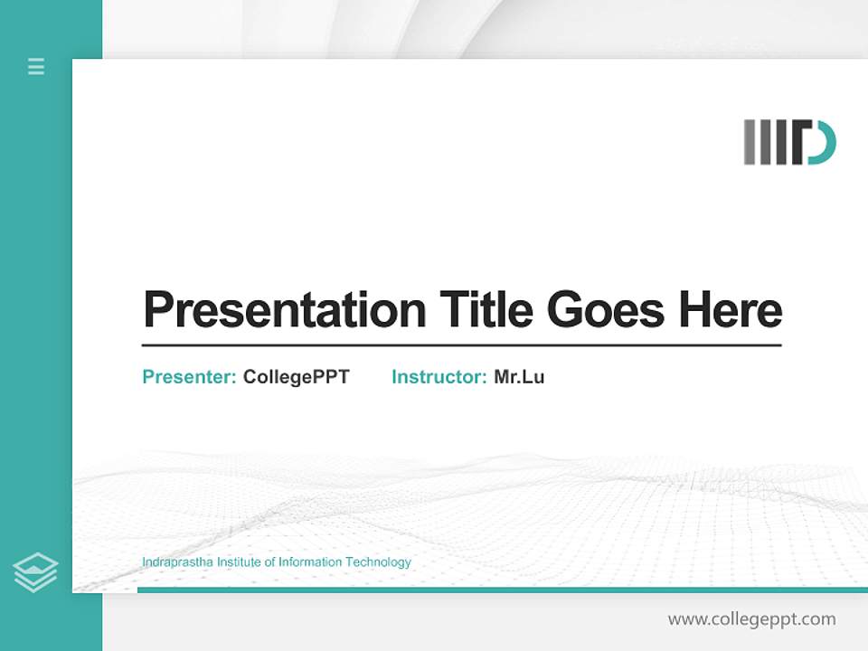Indraprastha Institute of Information Technology Thesis Proposal/Graduation Defense PPT Template4:3 ratio PPT effect preview image5