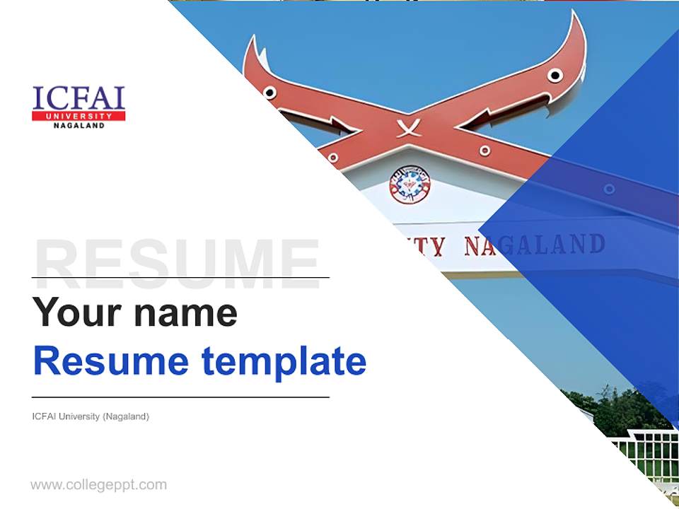 ICFAI University (Nagaland) Resume PPT Template4:3 ratio PPT effect preview image5