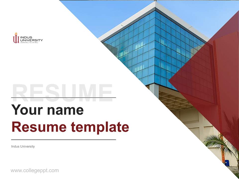 Indus University Resume PPT Template4:3 ratio PPT effect preview image5
