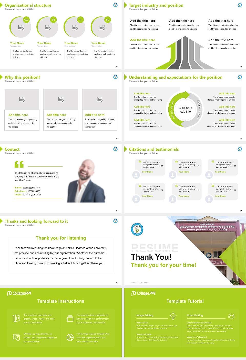 Indira Gandhi Krishi Vishwavidyalaya Resume PPT Template16:9 ratio PPT effect preview image4