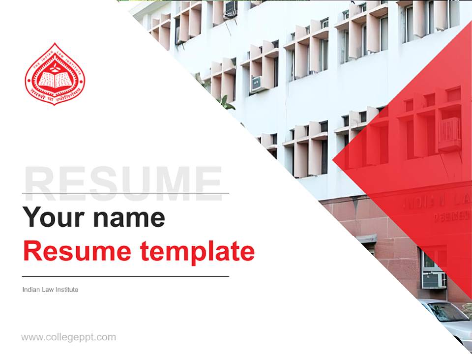 Indian Law Institute Resume PPT Template4:3 ratio PPT effect preview image5