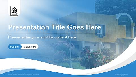 Indira Gandhi Institute of Development Research Lecture Sharing and Networking Event PPT Template
