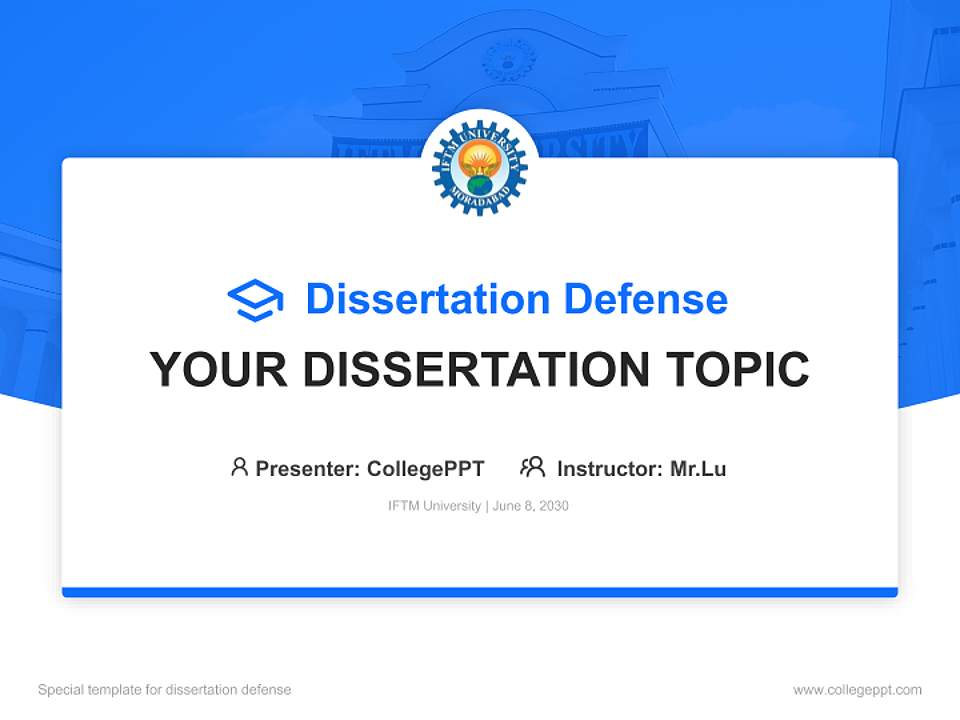 IFTM University Graduation Thesis Defense PPT Template4:3 ratio PPT effect preview image7