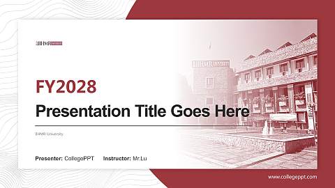 IIHMR University Academic Presentation/Research Findings Report PPT Template