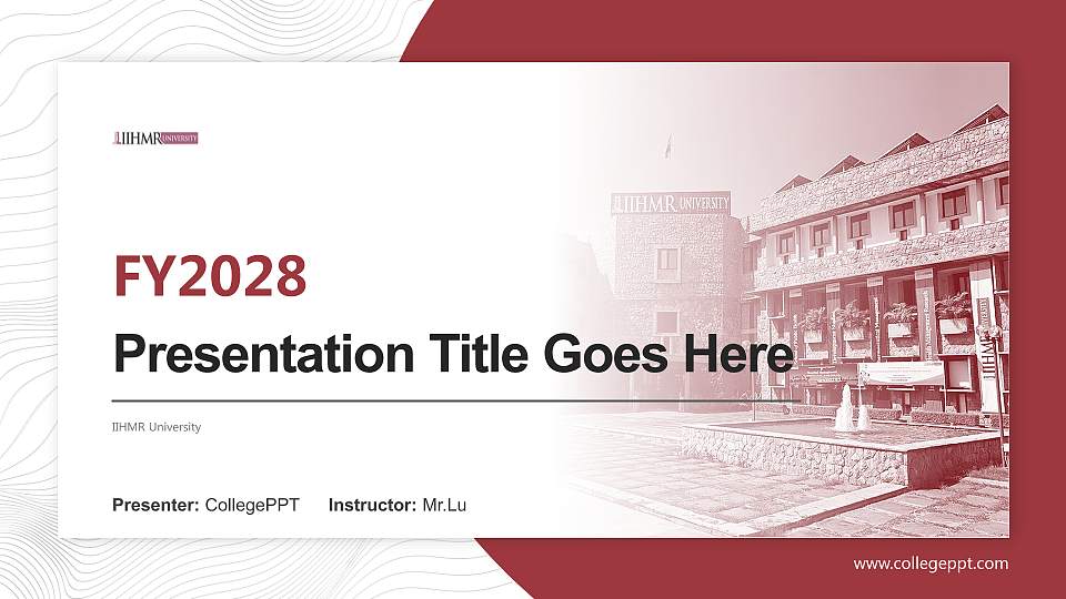 IIHMR University Academic Presentation/Research Findings Report PPT Template16:9 ratio PPT effect preview image