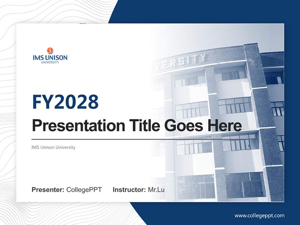 IMS Unison University Academic Presentation/Research Findings Report PPT Template4:3 ratio PPT effect preview image5