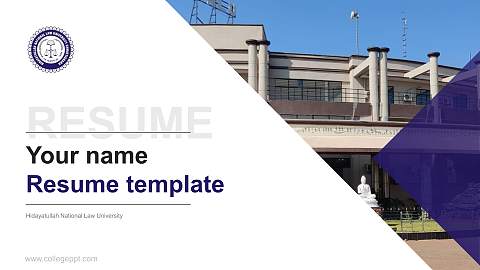 Hidayatullah National Law University Resume PPT Template