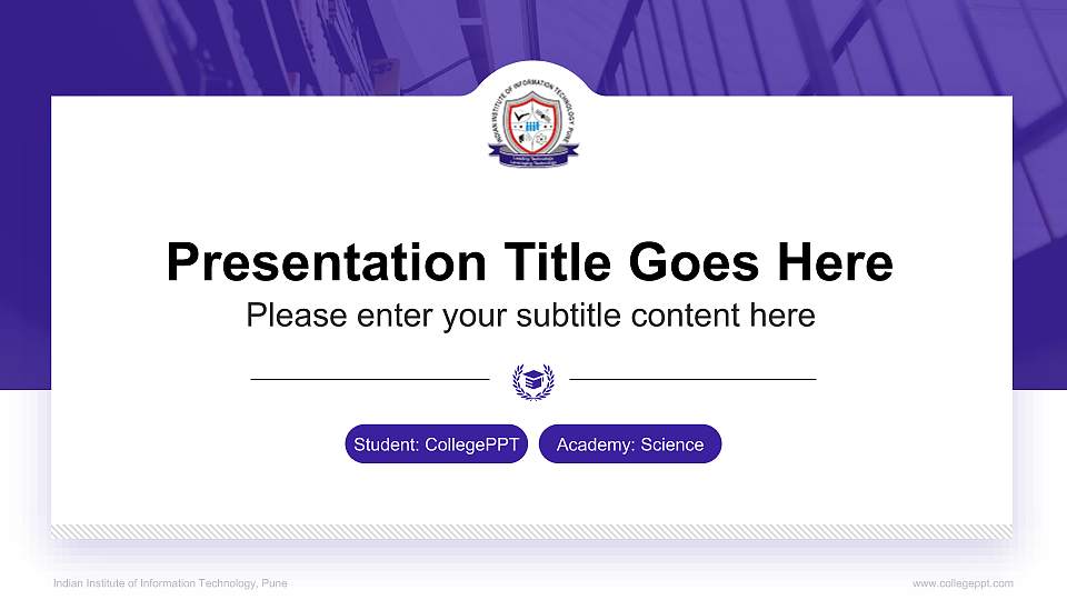 Indian Institute of Information Technology, Pune National Scholarship Defense PPT Template16:9 ratio PPT effect preview image