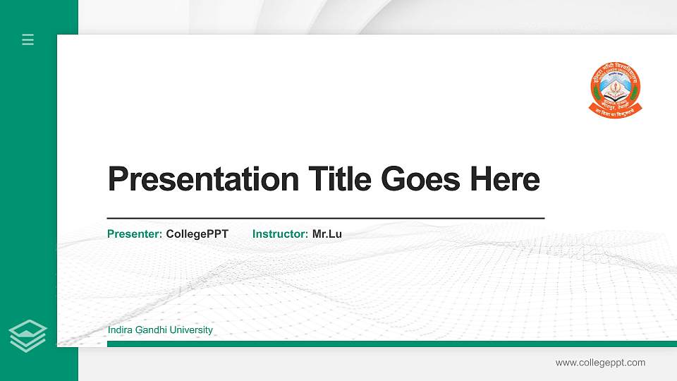 Indira Gandhi University Thesis Proposal/Graduation Defense PPT Template16:9 ratio PPT effect preview image