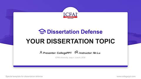 ICFAI University, Jaipur Graduation Thesis Defense PPT Template