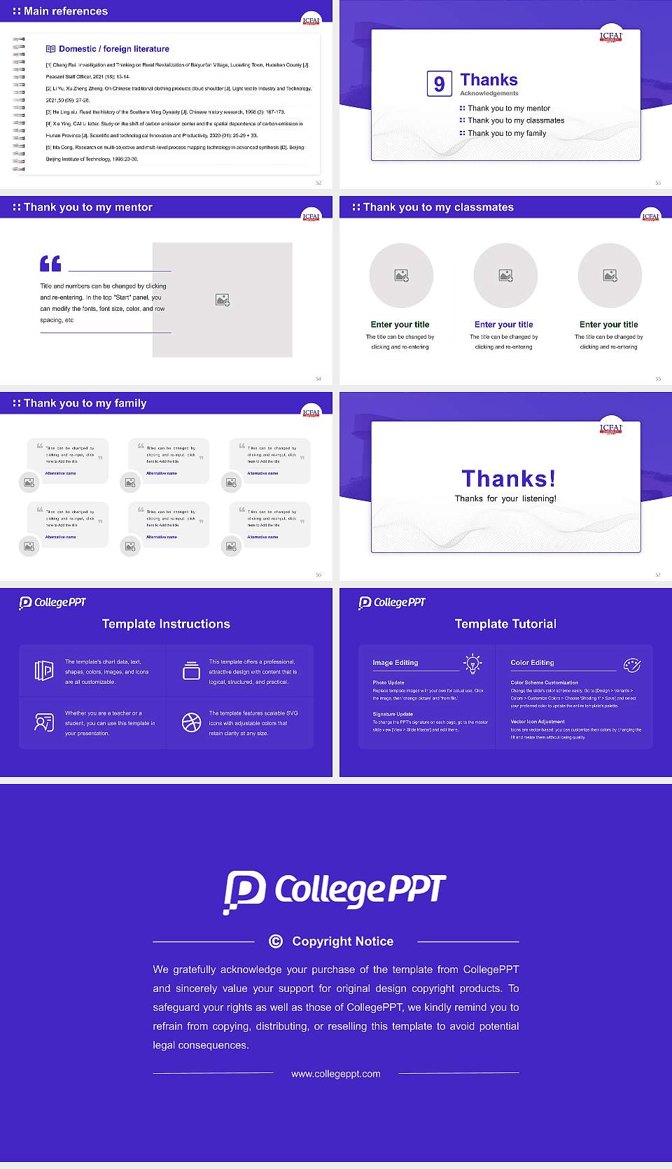 ICFAI University, Jaipur Graduation Thesis Defense PPT Template16:9 ratio PPT effect preview image7