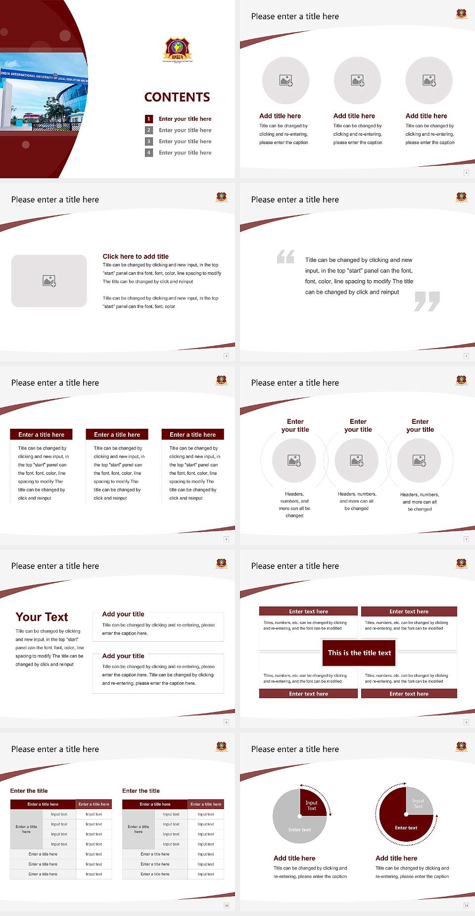 India International University of Legal Education and Research Course/Courseware Creation PPT Template4:3 ratio PPT effect preview image2