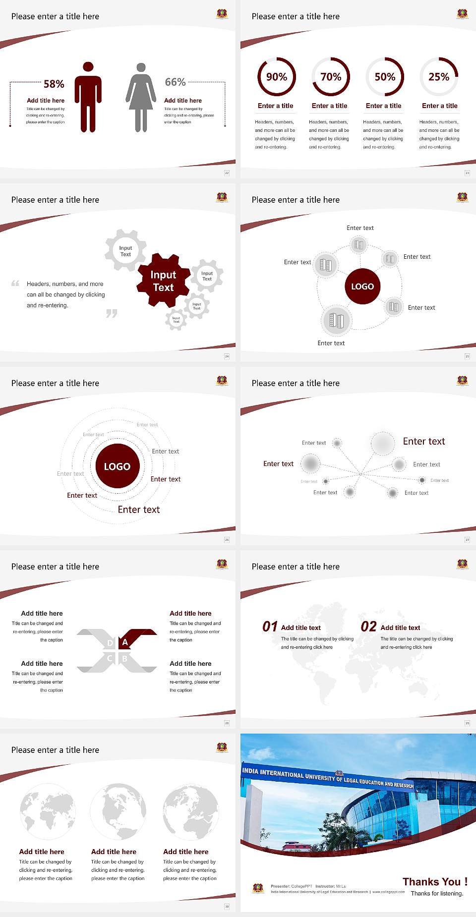 India International University of Legal Education and Research Course/Courseware Creation PPT Template4:3 ratio PPT effect preview image4