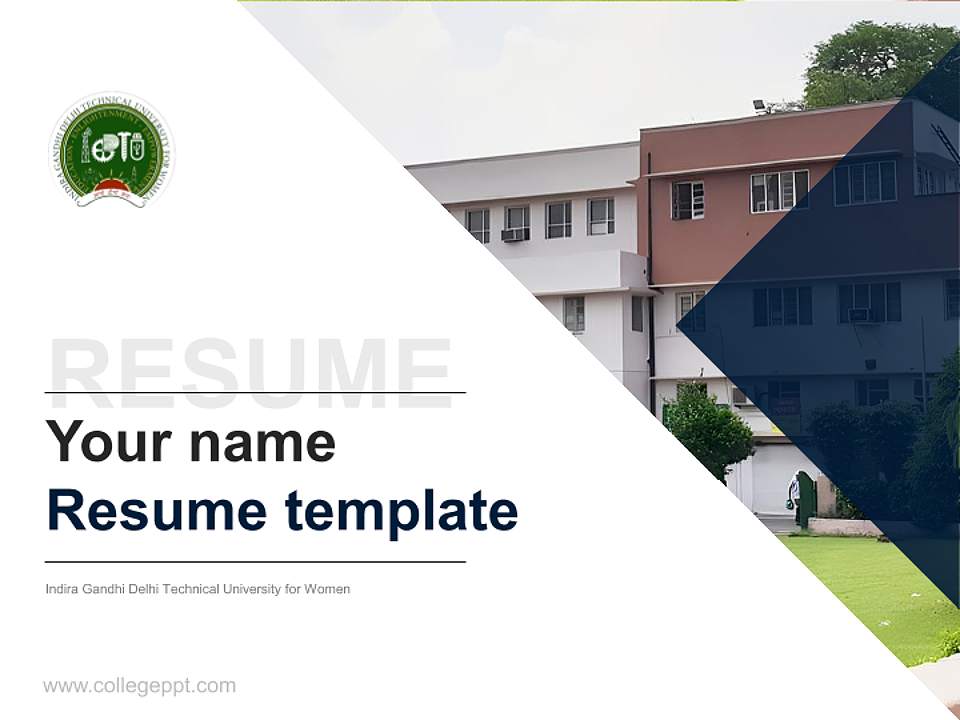 Indira Gandhi Delhi Technical University for Women Resume PPT Template4:3 ratio PPT effect preview image5