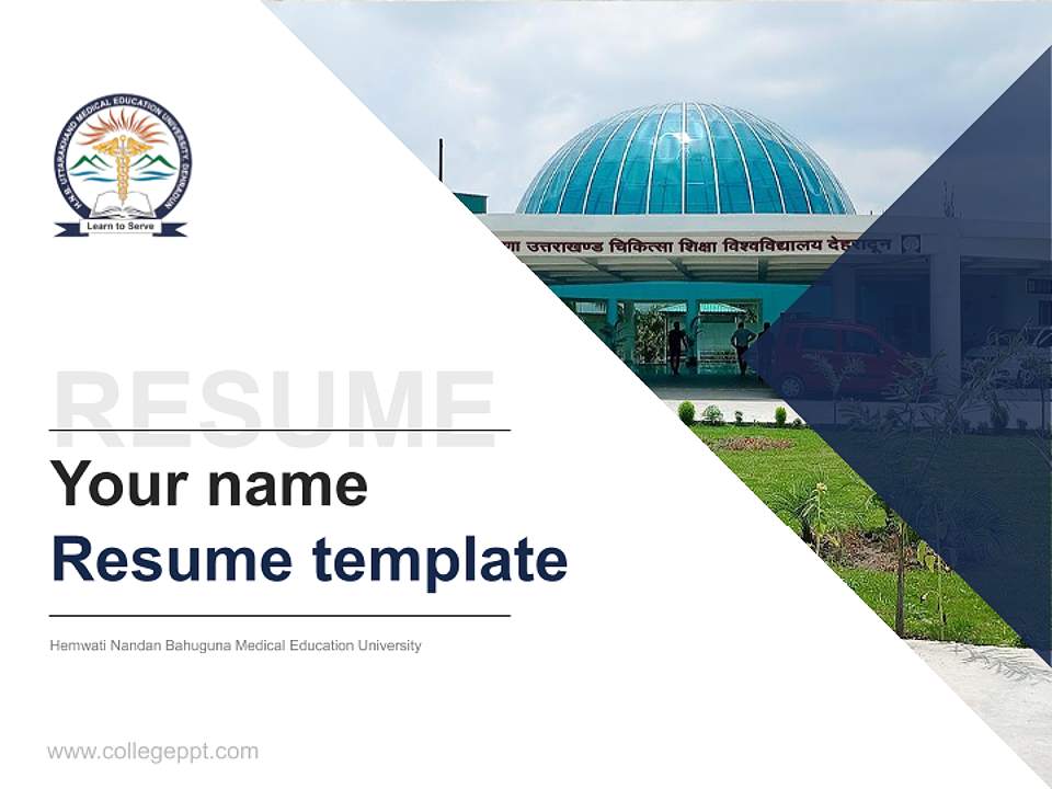 Hemwati Nandan Bahuguna Medical Education University Resume PPT Template4:3 ratio PPT effect preview image5