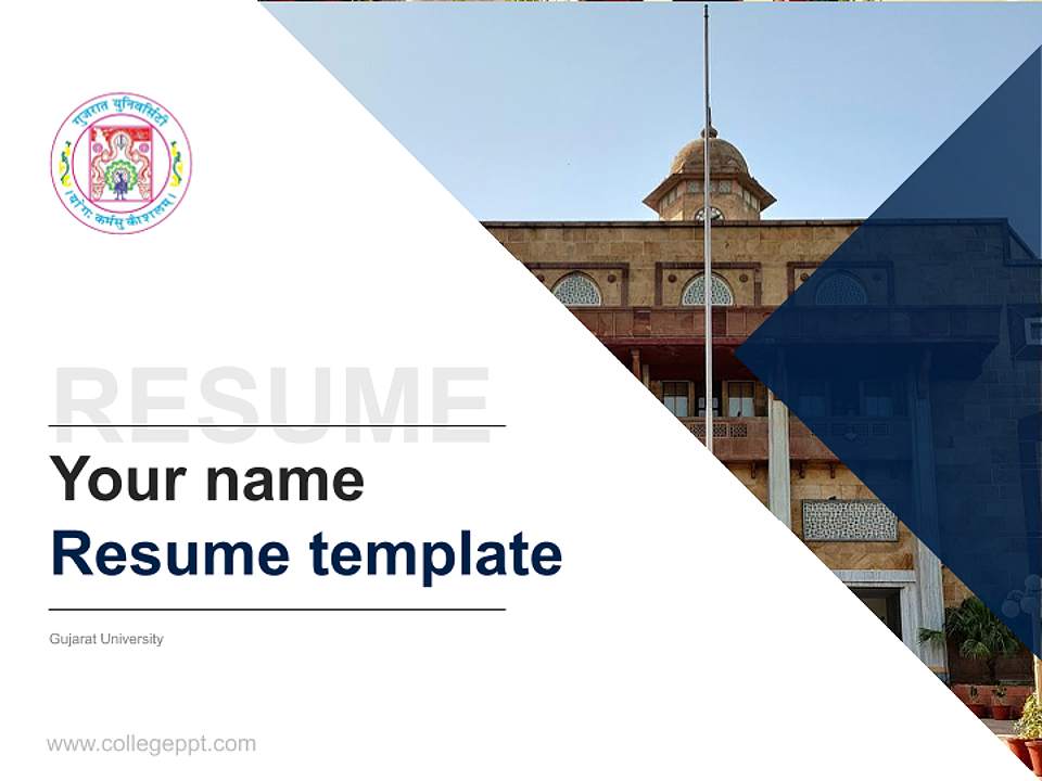 Gujarat University Resume PPT Template4:3 ratio PPT effect preview image5