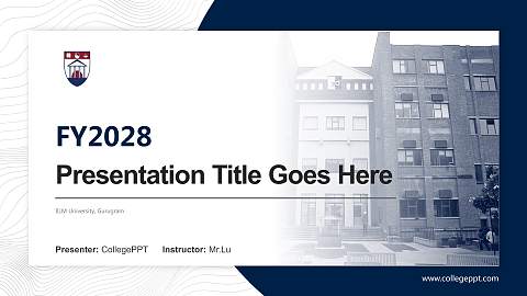 IILM University, Gurugram Academic Presentation/Research Findings Report PPT Template