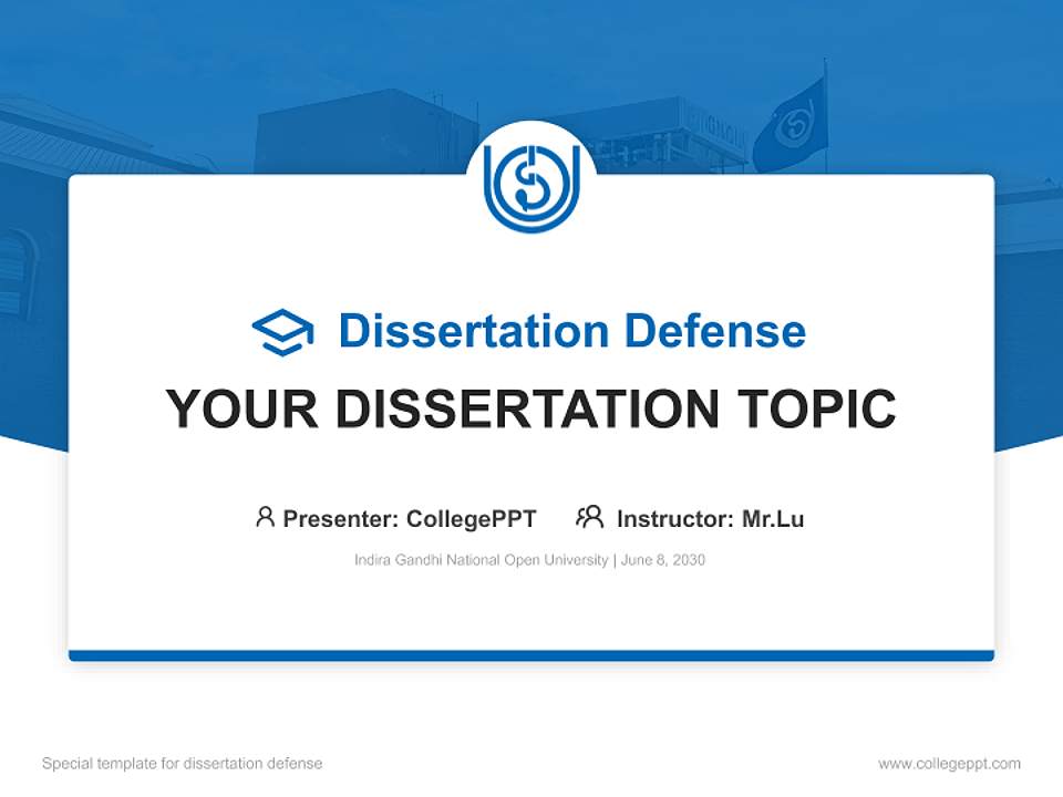 Indira Gandhi National Open University Graduation Thesis Defense PPT Template4:3 ratio PPT effect preview image7