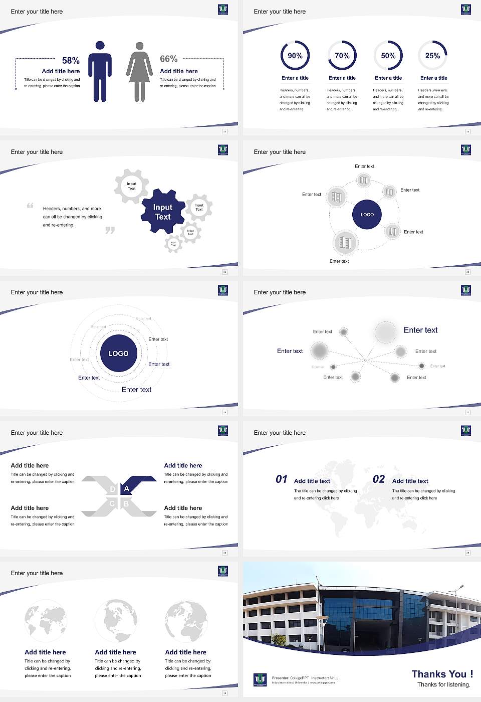 Indus International University Course/Courseware Creation PPT Template16:9 ratio PPT effect preview image4