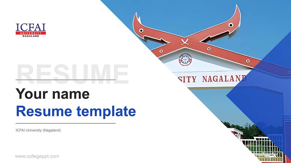 ICFAI University (Nagaland) Resume PPT Template16:9 ratio PPT effect preview image