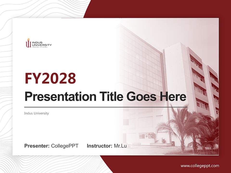 Indus University Academic Presentation/Research Findings Report PPT Template4:3 ratio PPT effect preview image5