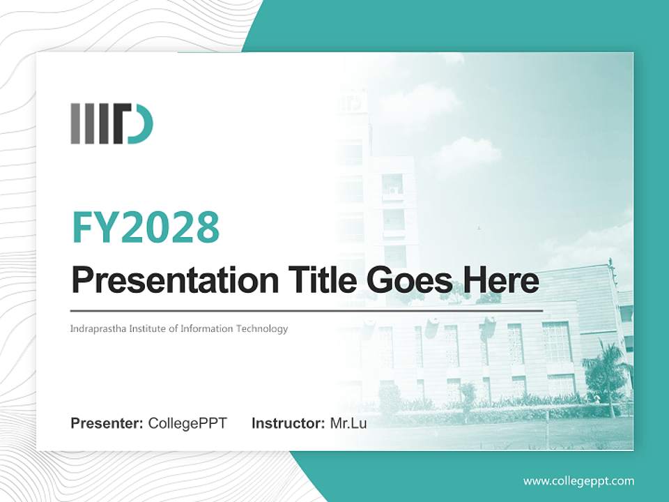 Indraprastha Institute of Information Technology Academic Presentation/Research Findings Report PPT Template4:3 ratio PPT effect preview image5