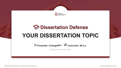 Indus University Graduation Thesis Defense PPT Template