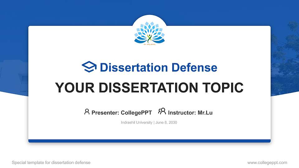 Indrashil University Graduation Thesis Defense PPT Template16:9 ratio PPT effect preview image