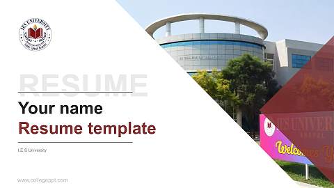 I.E.S University Resume PPT Template