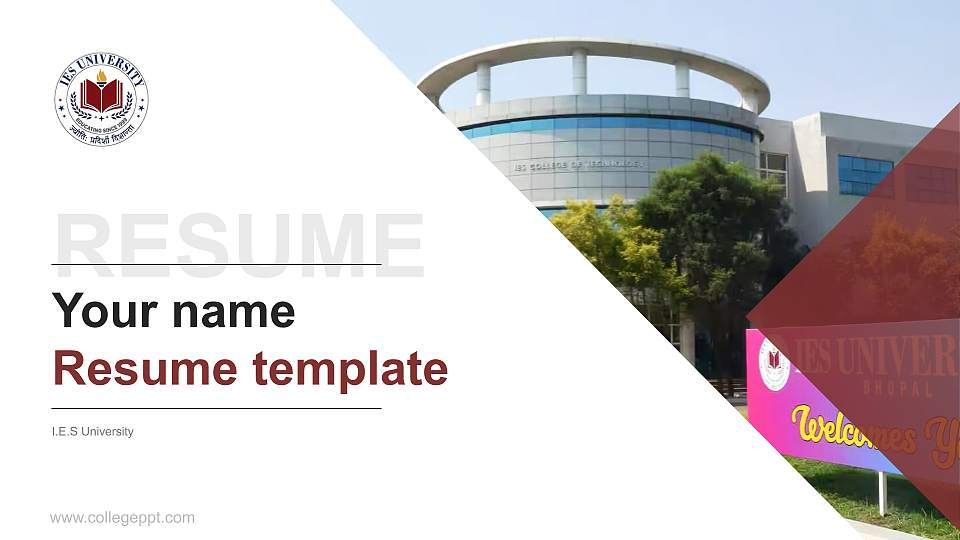 I.E.S University Resume PPT Template16:9 ratio PPT effect preview image
