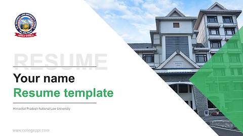 Himachal Pradesh National Law University Resume PPT Template