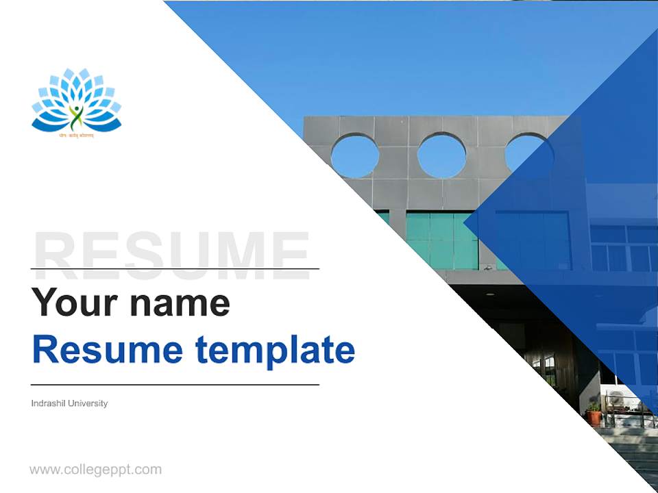 Indrashil University Resume PPT Template4:3 ratio PPT effect preview image5