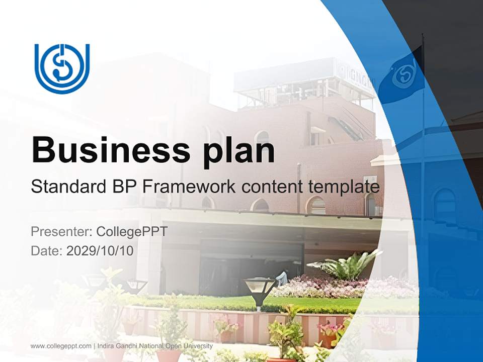 Indira Gandhi National Open University Competition/Entrepreneurship Contest PPT Template4:3 ratio PPT effect preview image9