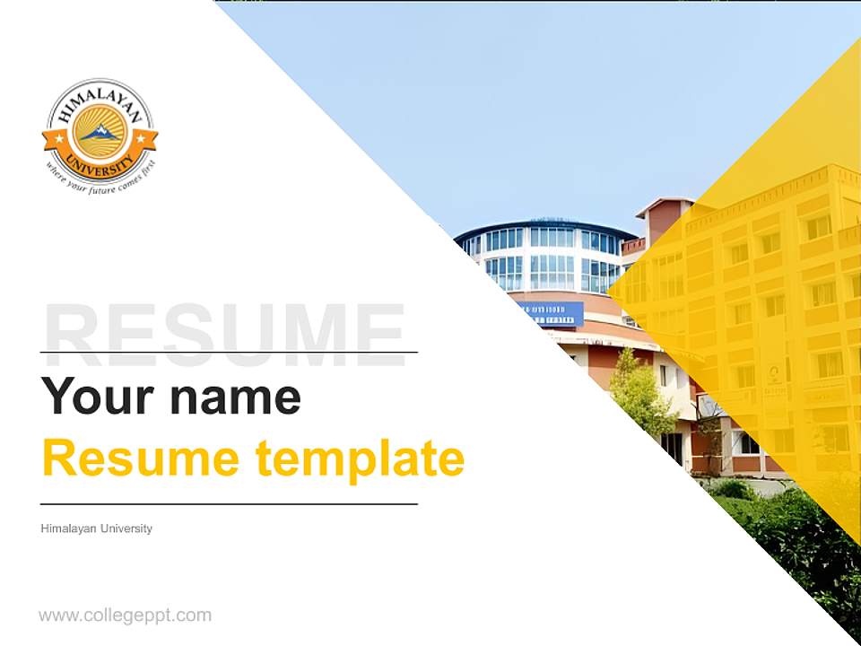 Himalayan University Resume PPT Template4:3 ratio PPT effect preview image5
