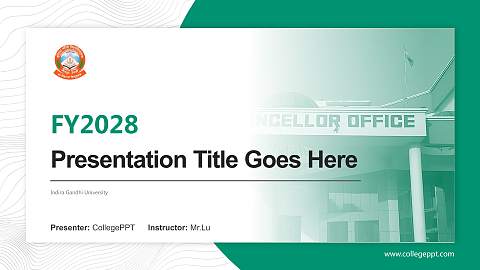 Indira Gandhi University Academic Presentation/Research Findings Report PPT Template