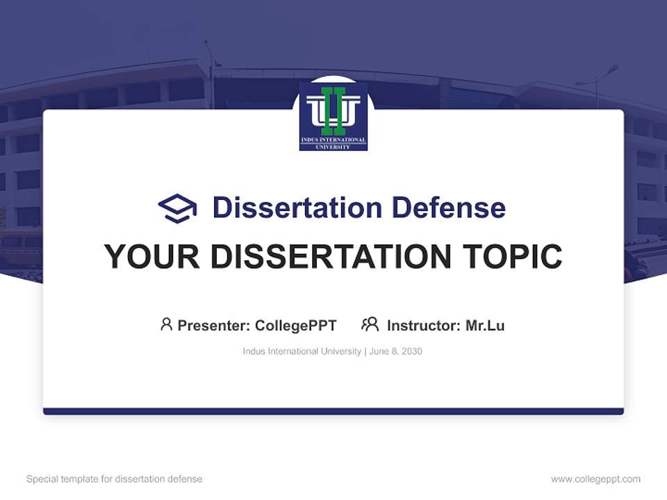 Indus International University Graduation Thesis Defense PPT Template4:3 ratio PPT effect preview image7