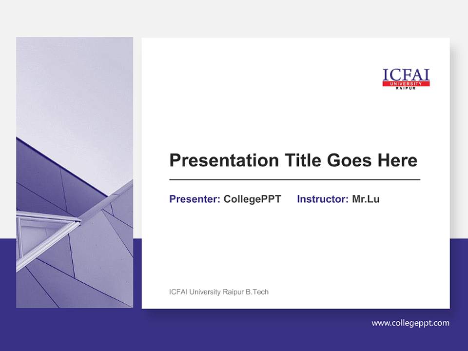 ICFAI University Raipur B.Tech General Purpose PPT Template4:3 ratio PPT effect preview image6