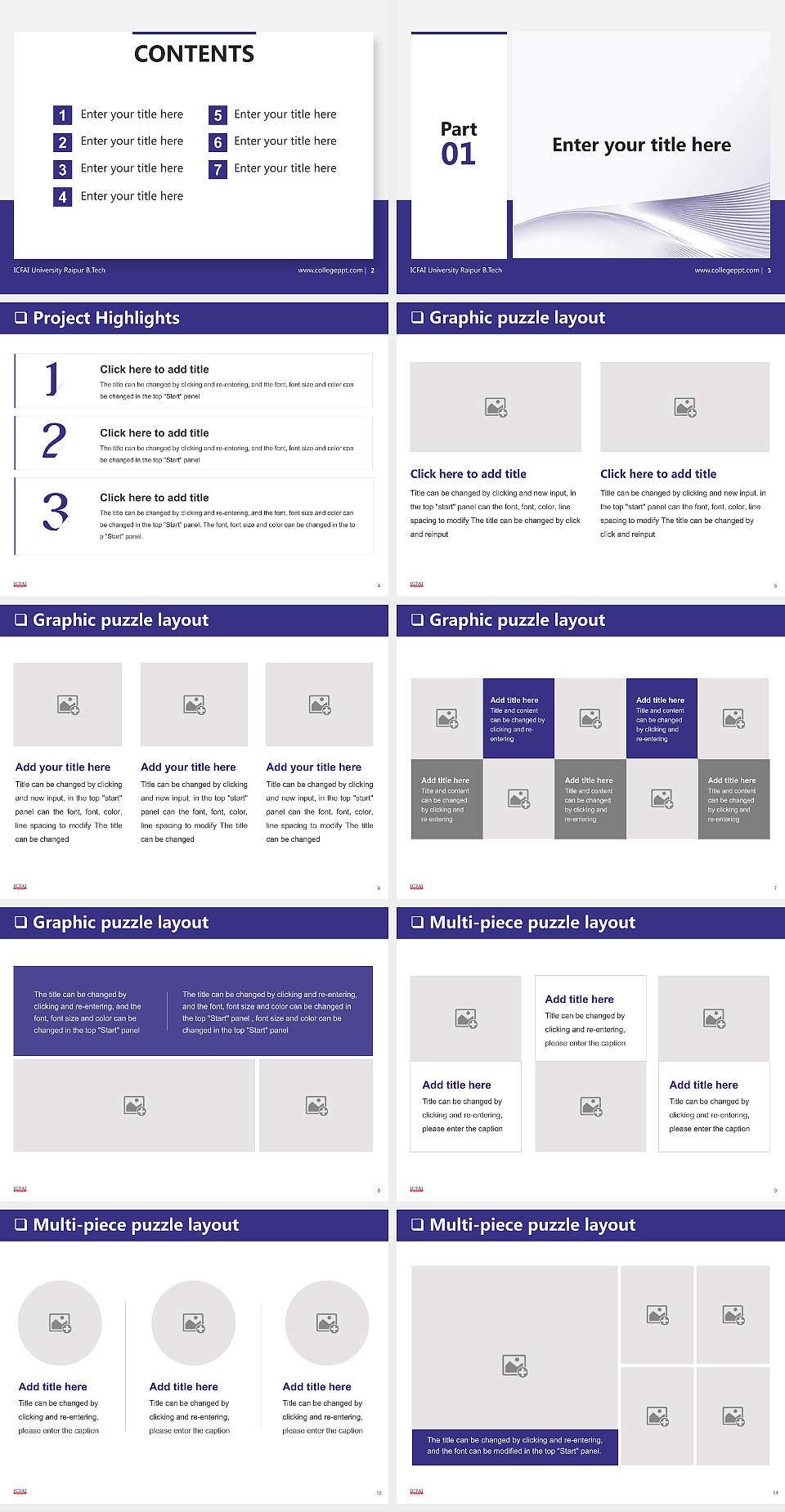 ICFAI University Raipur B.Tech General Purpose PPT Template4:3 ratio PPT effect preview image2