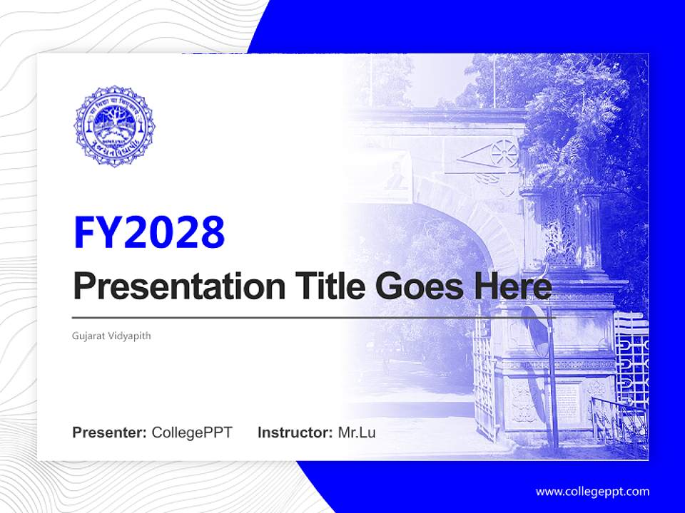 Gujarat Vidyapith Academic Presentation/Research Findings Report PPT Template4:3 ratio PPT effect preview image5