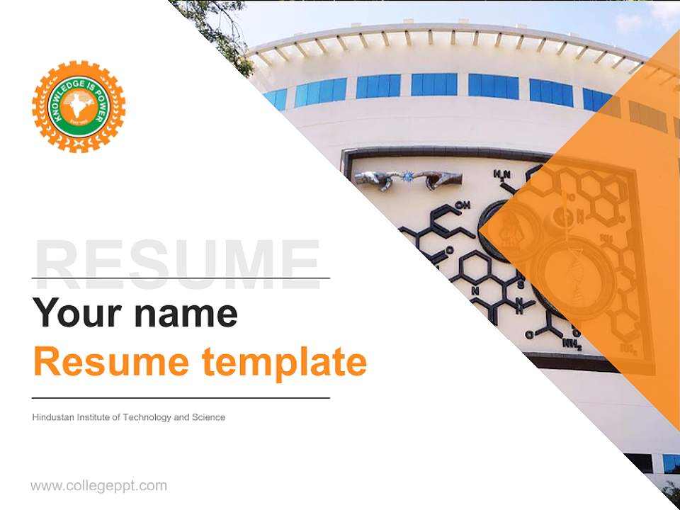 Hindustan Institute of Technology and Science Resume PPT Template4:3 ratio PPT effect preview image5