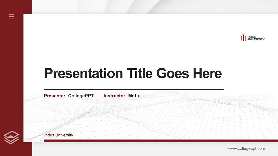 Indus University Thesis Proposal/Graduation Defense PPT Template16:9 ratio PPT effect preview image