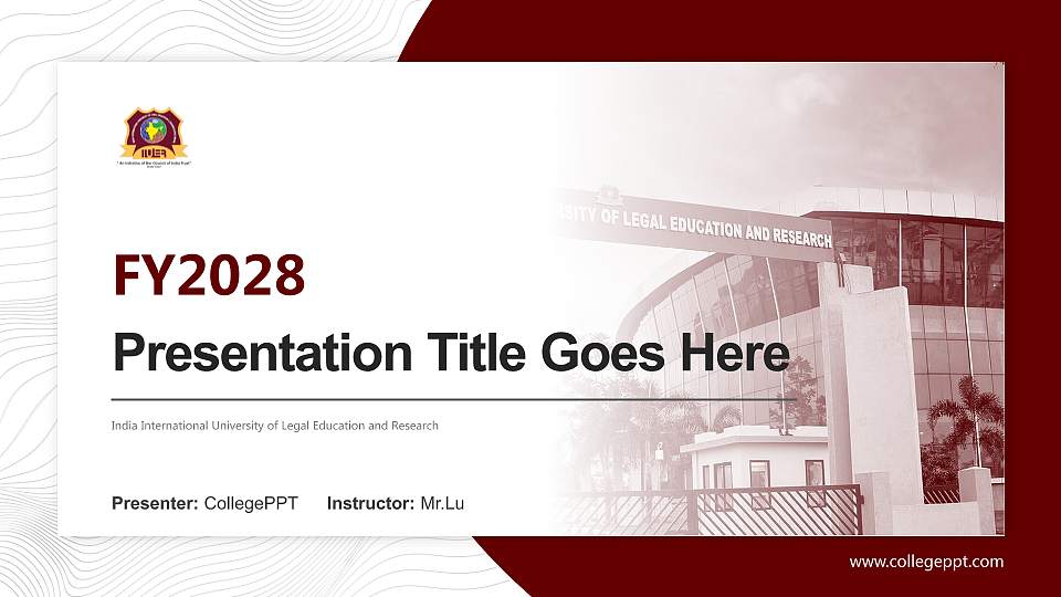 India International University of Legal Education and Research Academic Presentation/Research Findings Report PPT Template16:9 ratio PPT effect preview image