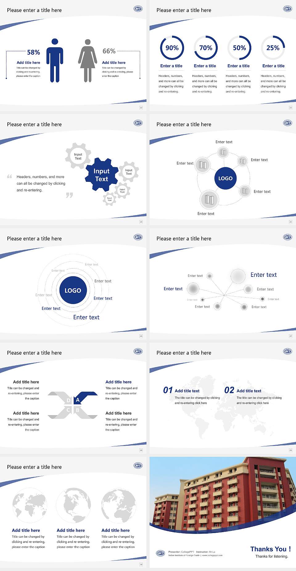 Indian Institute of Foreign Trade Course/Courseware Creation PPT Template4:3 ratio PPT effect preview image4