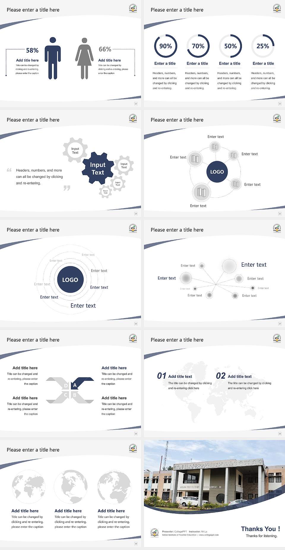 Indian Institute of Teacher Education Course/Courseware Creation PPT Template4:3 ratio PPT effect preview image4