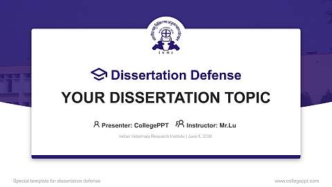 Indian Veterinary Research Institute Graduation Thesis Defense PPT Template