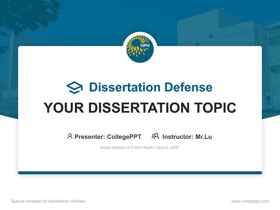Indian Institute of Public Health Graduation Thesis Defense PPT Template4:3 ratio PPT effect preview image7