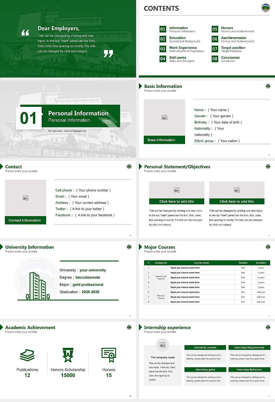 Himachal Pradesh University Resume PPT Template16:9 ratio PPT effect preview image2