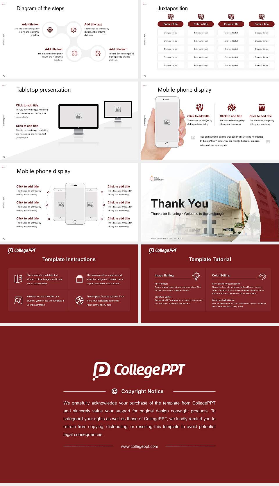 Indus University Competition/Entrepreneurship Contest PPT Template16:9 ratio PPT effect preview image9