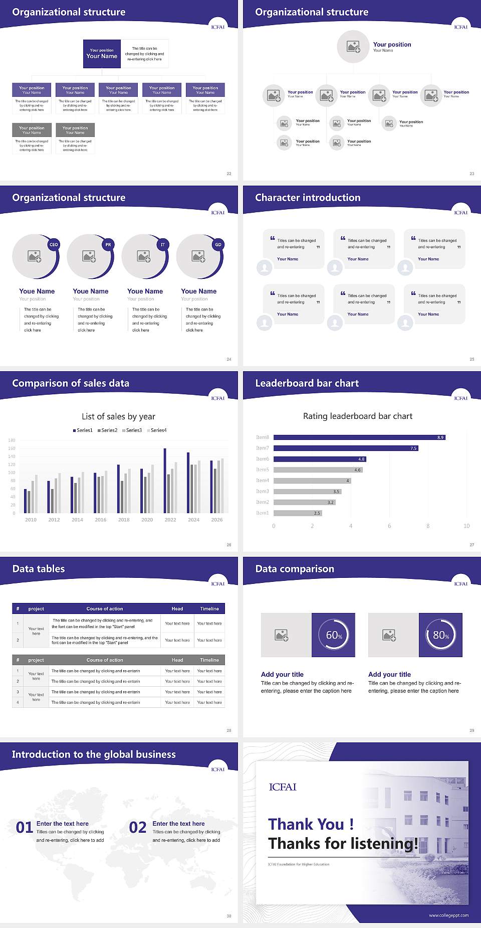 ICFAI Foundation for Higher Education Academic Presentation/Research Findings Report PPT Template4:3 ratio PPT effect preview image4
